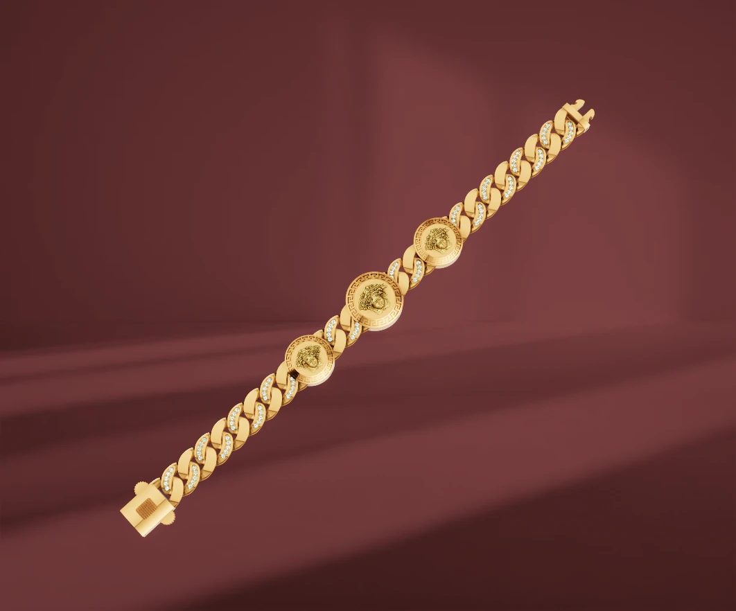 Versace Medusa bracelet 3D Model .c4d .max .obj .3ds .fbx .stl .blend
