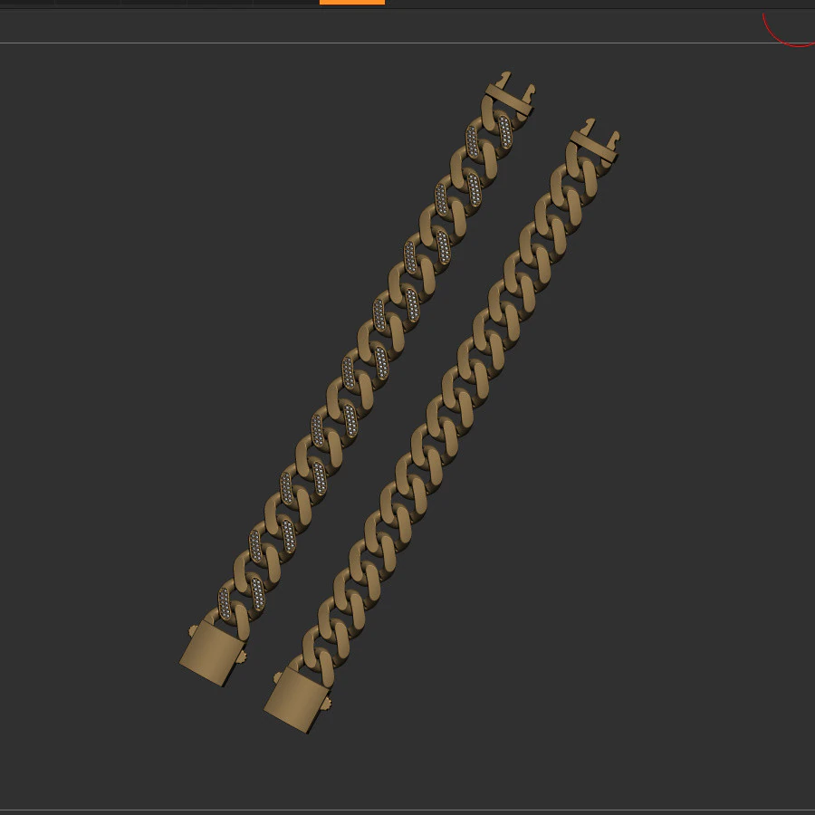 Cuban bracelet 3D Model .c4d .max .obj .3ds .fbx .stl .blend 