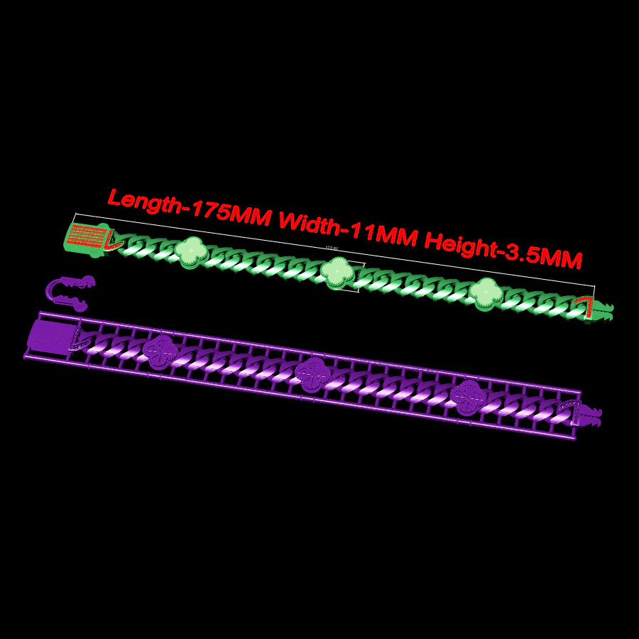 Cuban bracelet 3D Model .c4d .max .obj .3ds .fbx .stl .blend 