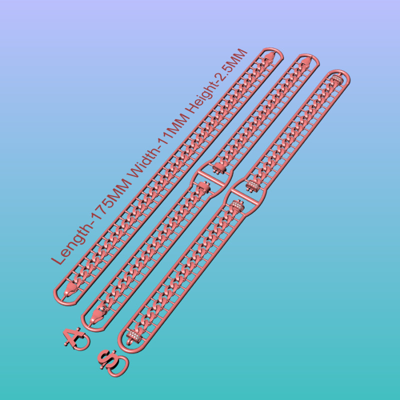 Cuban bracelet 3D मॉडल .c4d .max .obj .3ds .fbx .stl .blend 