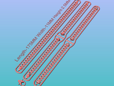 Cuban bracelet 3D 模型