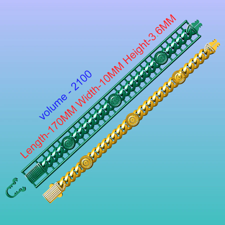 Cuban bracelet 3D Model .c4d .max .obj .3ds .fbx .stl .blend 