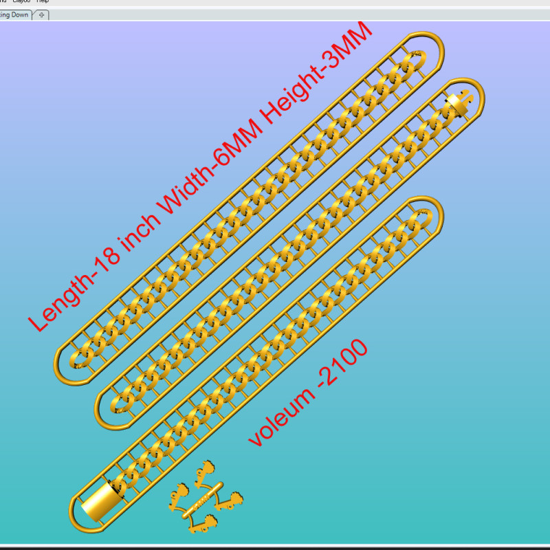 Cuban bracelet 3D 모델 .c4d .max .obj .3ds .fbx .stl .blend 