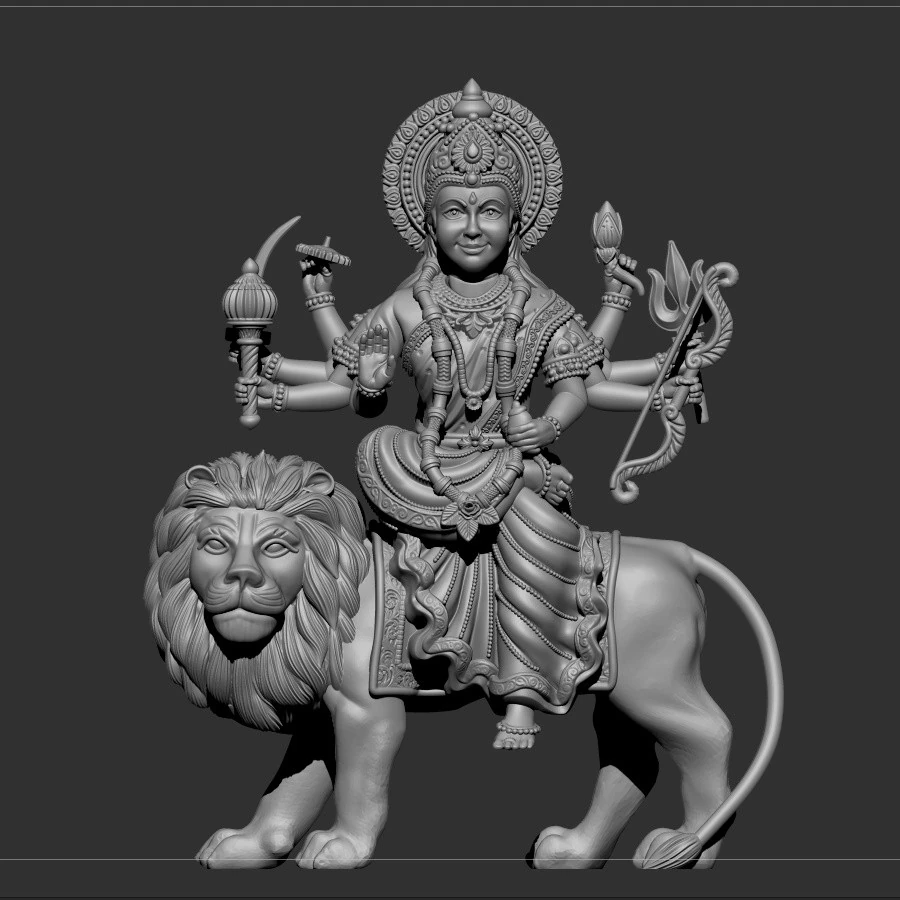 Durga ji 3D Model .c4d .max .obj .3ds .fbx .stl .blend 