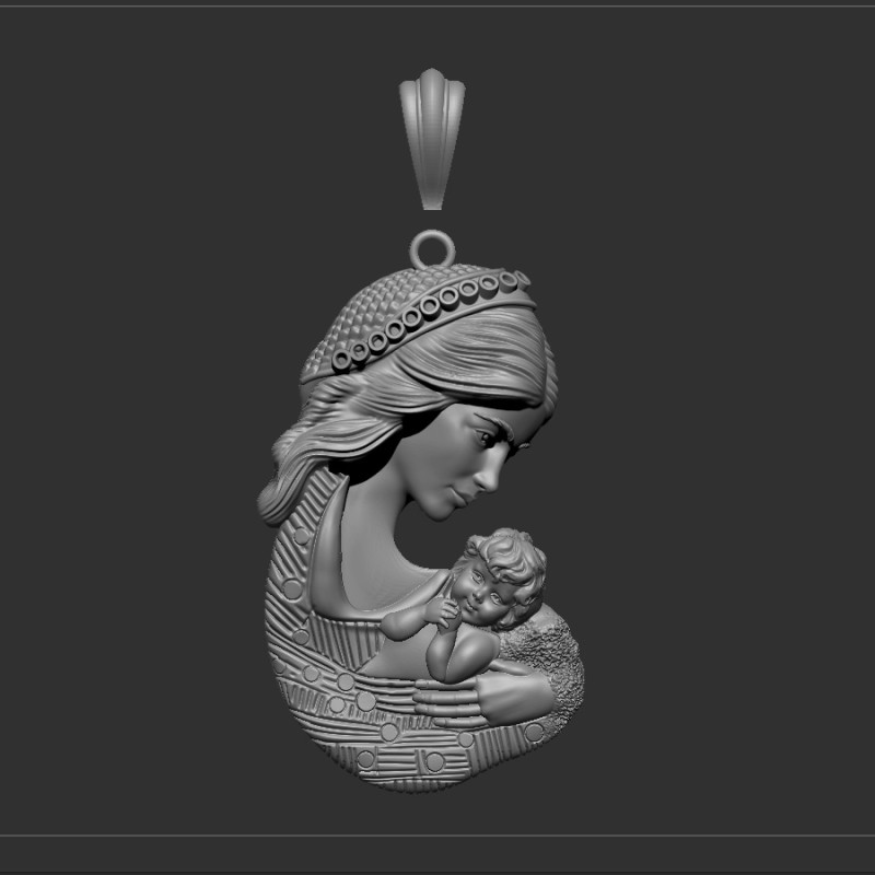 母亲吊坠 3D 模型 .c4d .max .obj .3ds .fbx .stl .blend
