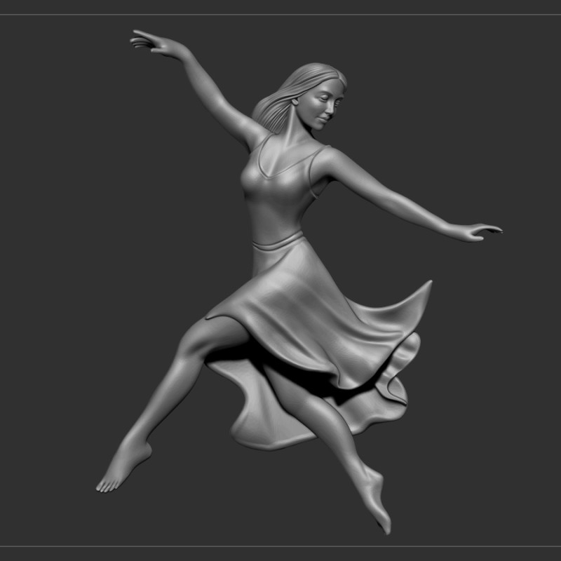 Dancing girl 3D Model .c4d .max .obj .3ds .fbx .stl .blend 