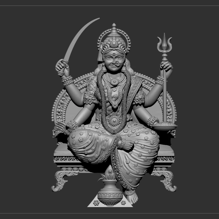 Annapurna Devi 3D Model .c4d .max .obj .3ds .fbx .stl .blend 