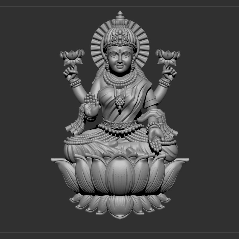 Laxmi ji 3D Model .c4d .max .obj .3ds .fbx .stl .blend