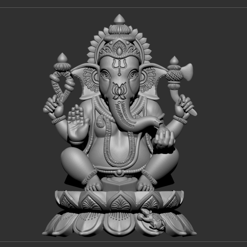 Ganesh ji 3D Model .c4d .max .obj .3ds .fbx .stl .blend 