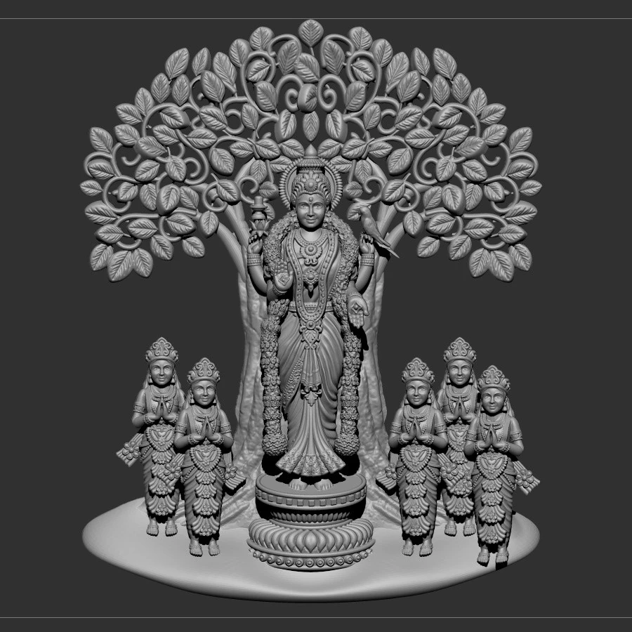 Minakshi devi 3D Model .c4d .max .obj .3ds .fbx .stl .blend 