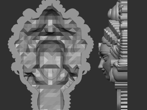 Durga ji face 3D Modell