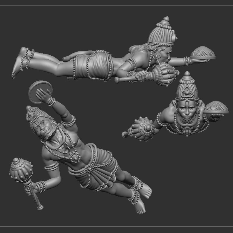 Hanuman ji 3D Модель .c4d .max .obj .3ds .fbx .stl .blend