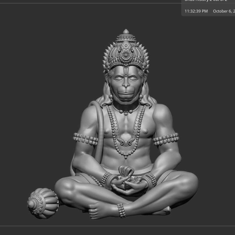 Hanuman ji 3D Model .c4d .max .obj .3ds .fbx .stl .blend