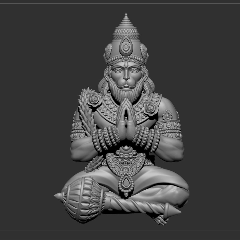 Hanuman ji 3D Model .c4d .max .obj .3ds .fbx .stl .blend