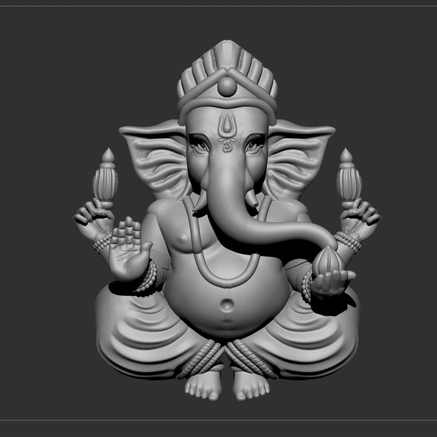 Ganesh ji 3D Model .c4d .max .obj .3ds .fbx .stl .blend 