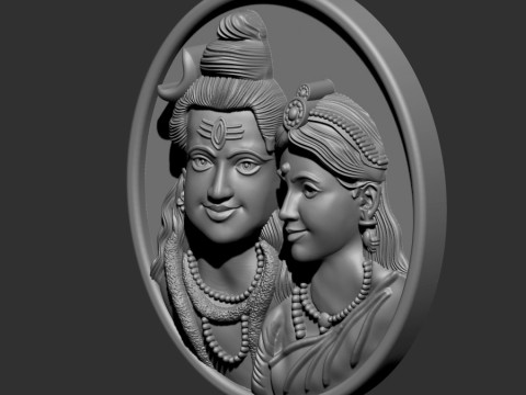Shiv and parvati Modello 3D