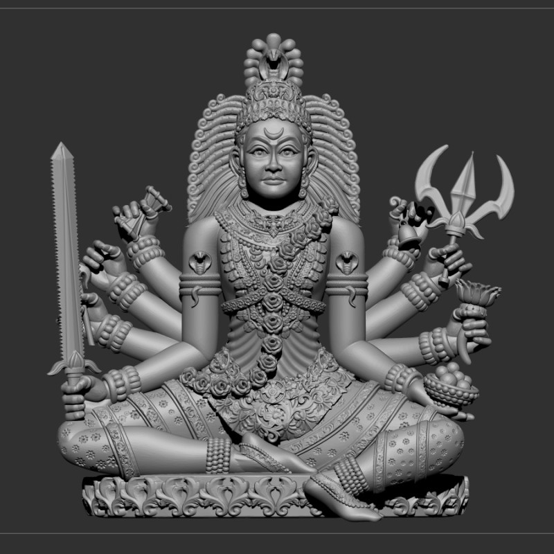 Durga ji 3D Modell .c4d .max .obj .3ds .fbx .stl .blend
