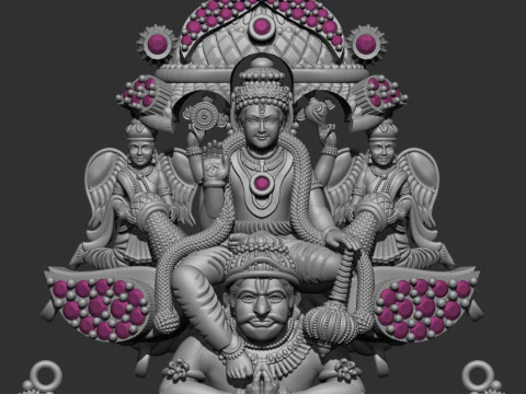 Garuda e Vishnu Modello 3D