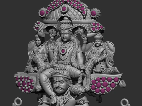 Garuda and vishnu 3D Model