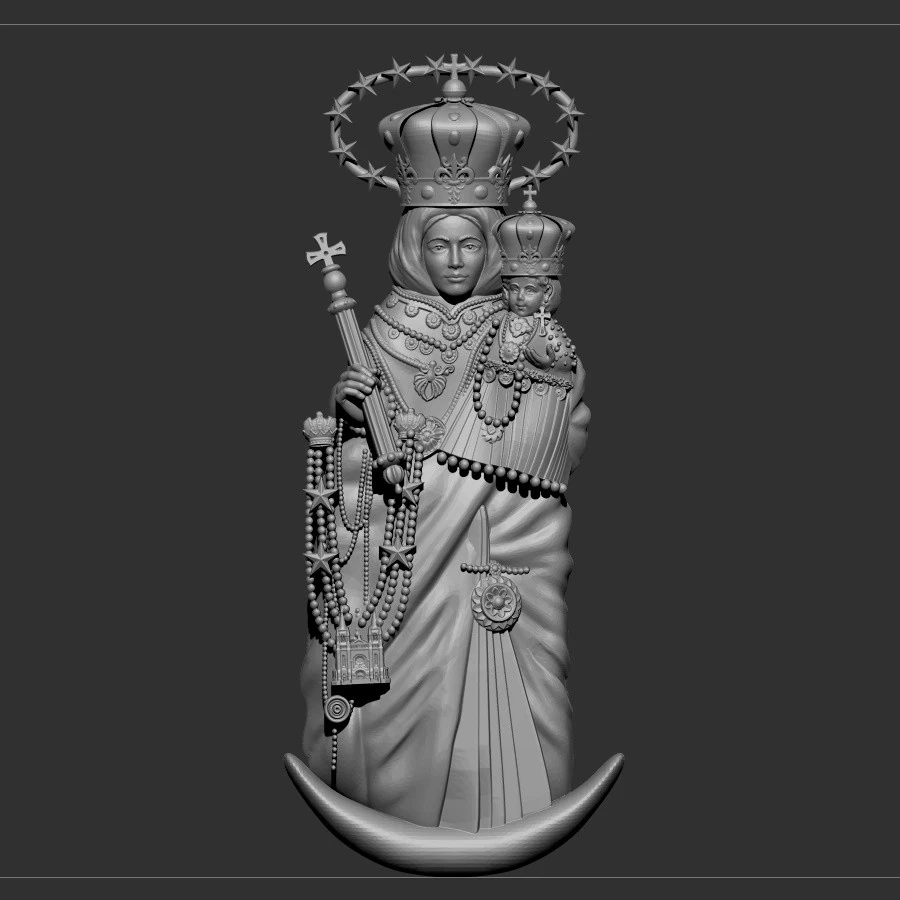 Lady of the Holy Rosary 3D Model .c4d .max .obj .3ds .fbx .stl .blend