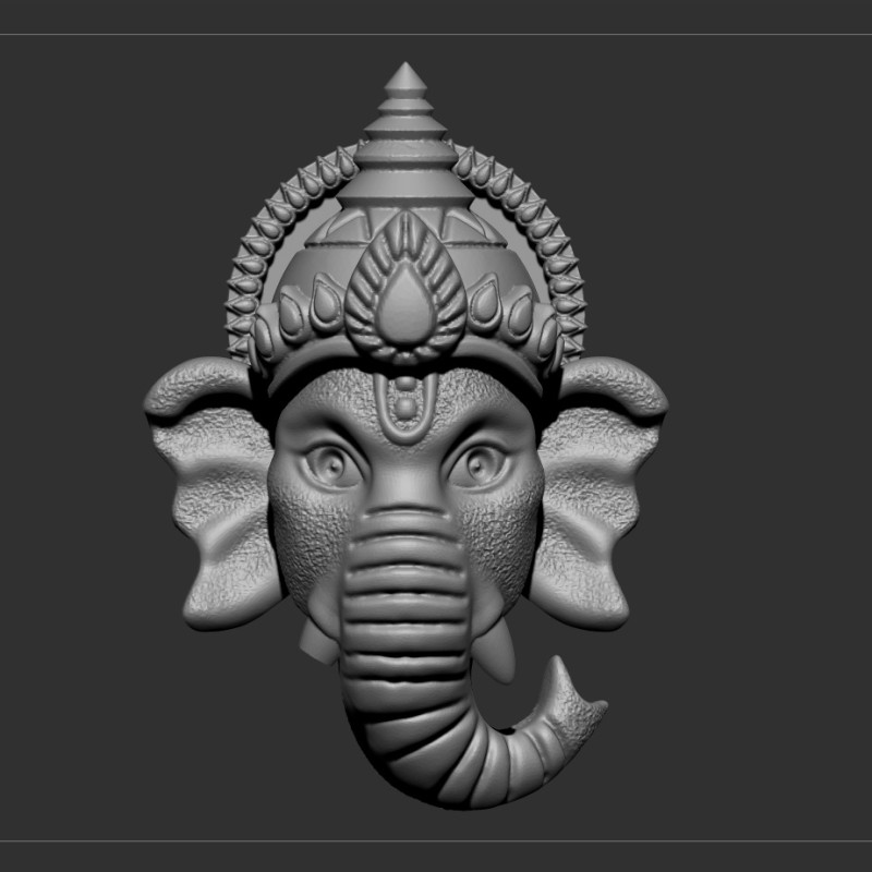 Ganesh ji face 3D Модель .c4d .max .obj .3ds .fbx .stl .blend