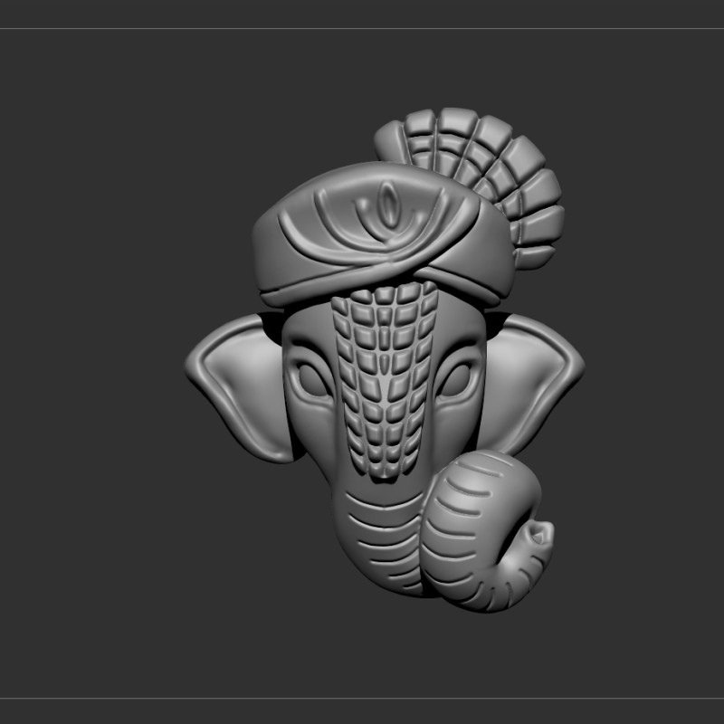 Ganesh ji face 3D 모델 .c4d .max .obj .3ds .fbx .stl .blend