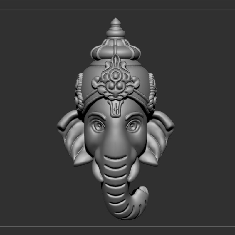 Ganesh ji face 3D Модель .c4d .max .obj .3ds .fbx .stl .blend