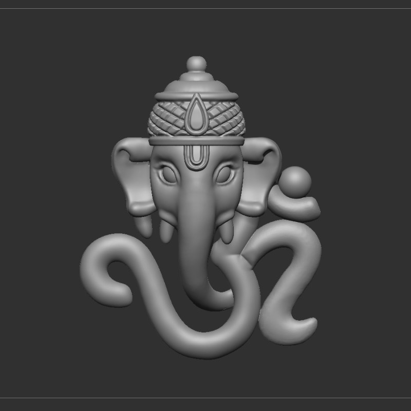 Ganesh ji face 3D Model .c4d .max .obj .3ds .fbx .stl .blend
