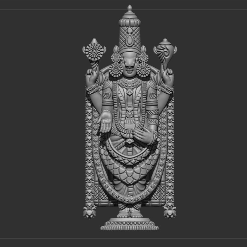 Tirupati balaji 3D Model .c4d .max .obj .3ds .fbx .stl .blend