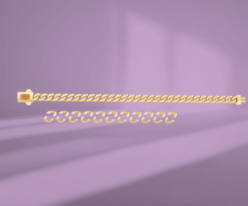 Cuban braclet 3D मॉडल .c4d .max .obj .3ds .fbx .stl .blend 