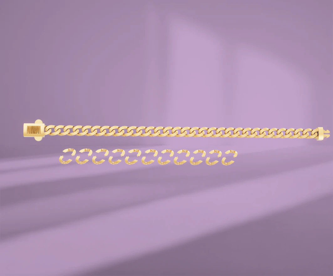 Cuban braclet 3D Model .c4d .max .obj .3ds .fbx .stl .blend 