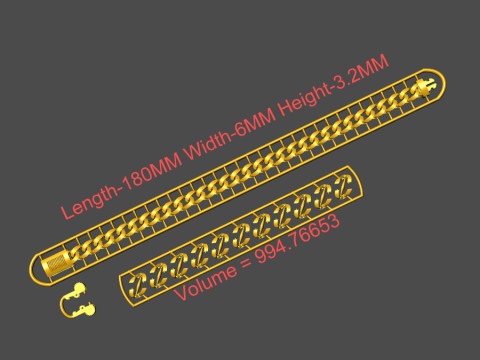 Cuban braclet 3D मॉडल