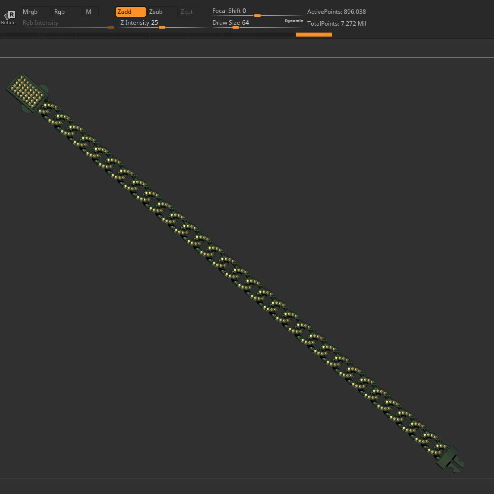 Cuban bracelet 3D Model .c4d .max .obj .3ds .fbx .stl .blend 