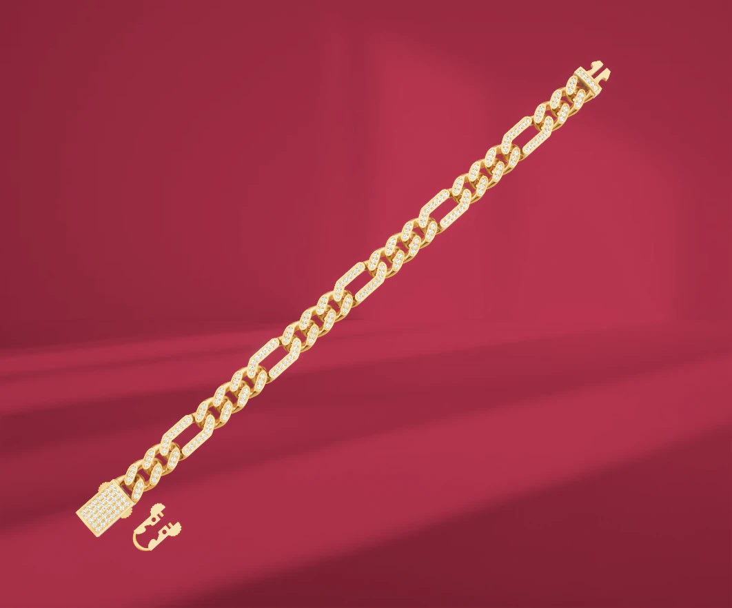 Cuban bracelet 3D Model .c4d .max .obj .3ds .fbx .stl .blend
