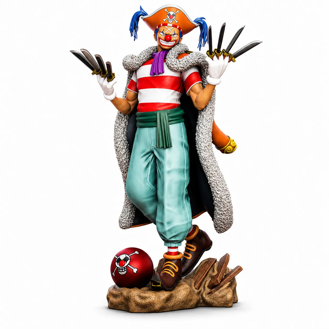 Buggy the Clown One Piece 3D Printable STL Statue 3D Print Model .c4d .max .obj .3ds .fbx .stl .blend