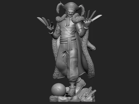 Buggy the Clown One Piece 3D Printable STL Statue 3D Print Model