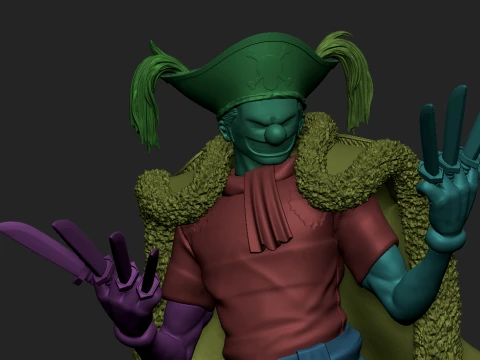Buggy the Clown One Piece 3D Printable STL Statue 3D Print Model