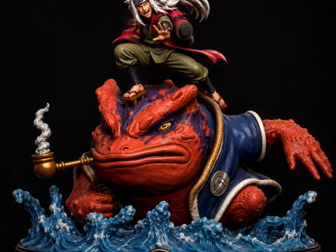 Jiraiya Naruto 3D Print STL Model Legendary Sannin Anime Statue Toad Sage Ninja Figure 3D Print Model