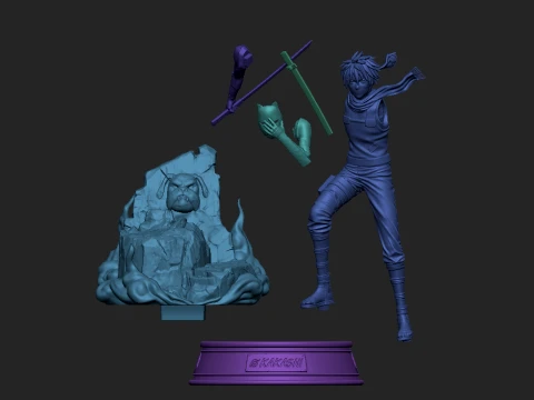 Kakashi Hatake Anime Statue Ninja Warrior Collectible STL Figure 3D Print Model