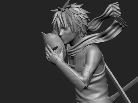 Kakashi Hatake Anime Statue Ninja Warrior Collectible STL Figure 3D Print Model