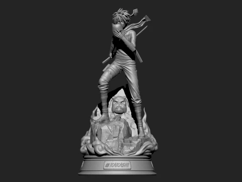 Kakashi Hatake Anime Statue Ninja Warrior Collectible STL Figure 3D Print Model