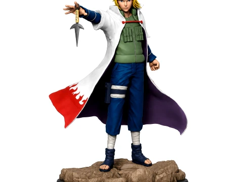 Minato Namikaze Anime Statue Fourth Hokage Ninja Collectible Figure with Kunai 3D Print Model
