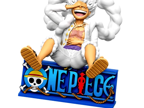 Monkey D Luffy Gear 5 STL One Piece Gear Fifth Statue Luffy Anime Figure for 3D Printi 3D Print Model
