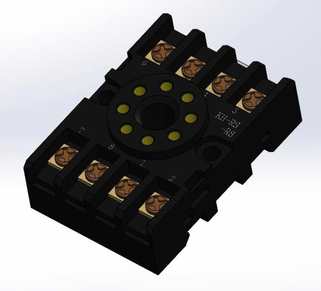 SOCKET RELAY KH-RS-R8 8 PIN 3D Model .c4d .max .obj .3ds .fbx .stl .blend 