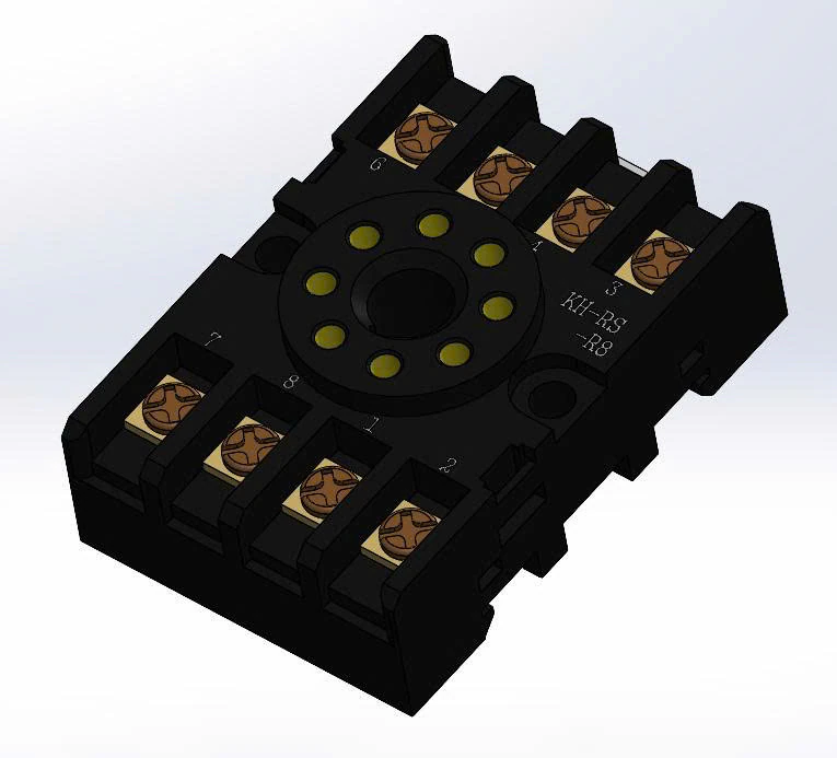SOCKET RELAY KH-RS-R8 8 PIN 3D Model .c4d .max .obj .3ds .fbx .stl .blend 