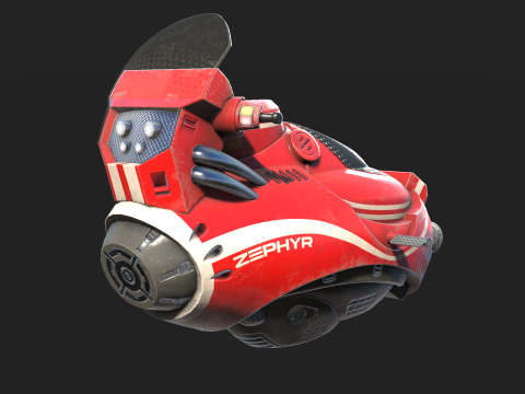 Sci-Fi HOVER SCOOTER -3x different skins UNITY BUILT-IN-URP TEXTURES ONLY 3D Model