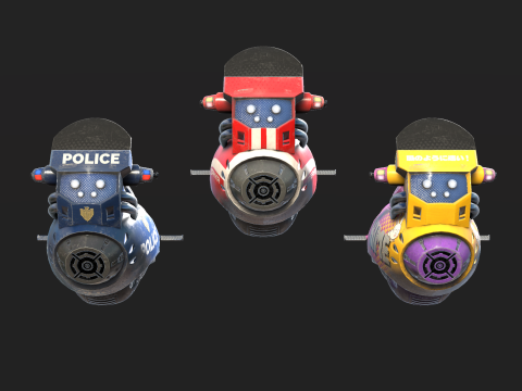 Sci-Fi HOVER SCOOTER -3x different skins UNITY BUILT-IN-URP TEXTURES ONLY 3D Model
