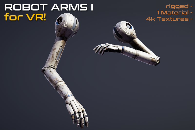Robot Arms I VR UNITY BUILT-IN-URP TEXTURES ONLY Modèle 3D .c4d .max .obj .3ds .fbx .stl .blend