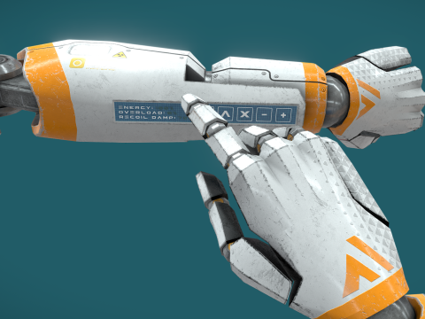 Robot Arms II - for VR rigged UNITY BUILT-IN-URP TEXTURES ONLY 3D Модель