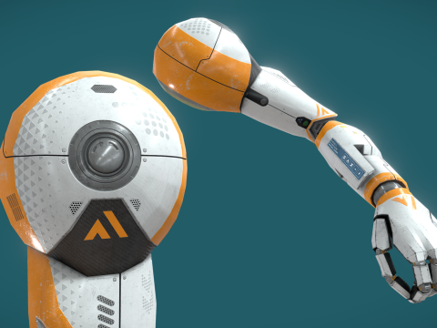 Robot Arms II - for VR rigged UNITY BUILT-IN-URP TEXTURES ONLY 3D Модель